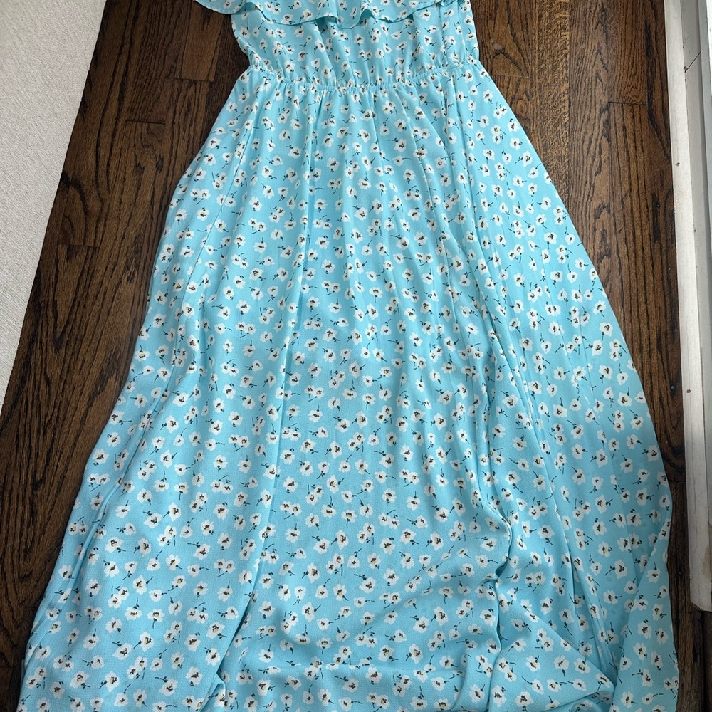 Miami Light Blue Floral Maxi Dress